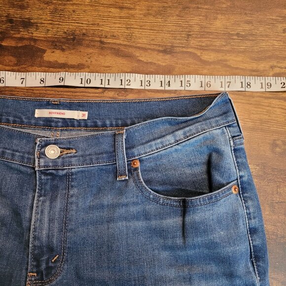 Levi's Jeans Size 31 Boyfriend Mid Rise Medium Light Wash Stretch Denim - Picture 7 of 12